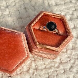 Elegant Black Onyx Ring in 925 Sterling Silver Setting